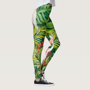 Uitstekende tropische planten en vogels leggings