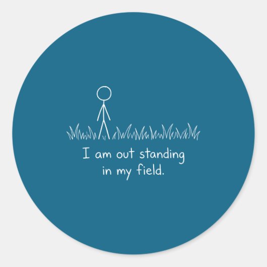 Uitstekende veld-stickfiguur met strafpunt ronde sticker (Voorkant)