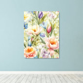 Uitstekende verfijnde lentebloemen. Schilderen Canvas Afdruk (Insitu (Houten vloer))