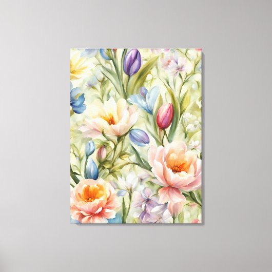 Uitstekende verfijnde lentebloemen. Schilderen Canvas Afdruk (Voorkant)