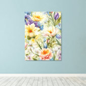 Uitstekende verfijnde lentebloemen. Schilderen Canvas Afdruk (Insitu (Houten vloer))