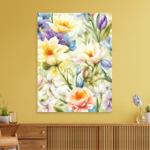 Uitstekende verfijnde lentebloemen. Schilderen Canvas Afdruk (Insitu (Woonkamer))