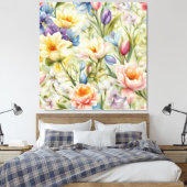 Uitstekende verfijnde lentebloemen. Schilderen Canvas Afdruk (Insitu (Slaapkamer))