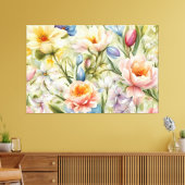 Uitstekende verfijnde lentebloemen. Schilderen Canvas Afdruk (Insitu (Woonkamer))