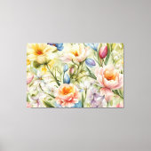 Uitstekende verfijnde lentebloemen. Schilderen Canvas Afdruk (Voorkant)