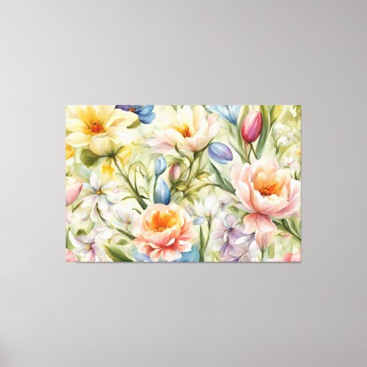 Uitstekende verfijnde lentebloemen. Schilderen Canvas Afdruk (Voorkant)