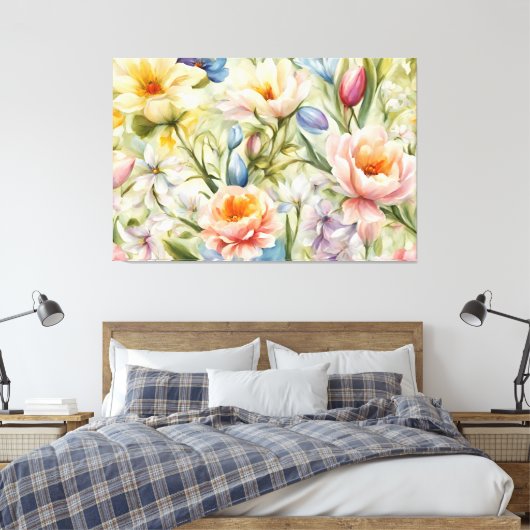 Uitstekende verfijnde lentebloemen. Schilderen Canvas Afdruk (Insitu (Slaapkamer))
