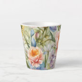 Uitstekende verfijnde lentebloemen. Schilderen Latte Mok (Voorkant)