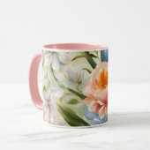 Uitstekende verfijnde lentebloemen. Schilderen Mok (Voorkant links)