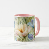 Uitstekende verfijnde lentebloemen. Schilderen Mok (Voorkant rechts)