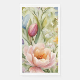 Uitstekende verfijnde lentebloemen. Schilderen Servet