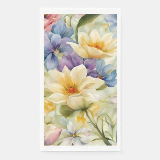 Uitstekende verfijnde lentebloemen. Schilderen Servet (Voorkant)
