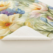 Uitstekende verfijnde lentebloemen. Schilderen Sherpa Deken (3/4)