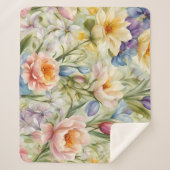 Uitstekende verfijnde lentebloemen. Schilderen Sherpa Deken (Voorkant)