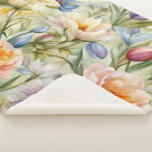 Uitstekende verfijnde lentebloemen. Schilderen Sherpa Deken (3/4)