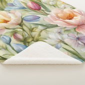 Uitstekende verfijnde lentebloemen. Schilderen Sherpa Deken (3/4)