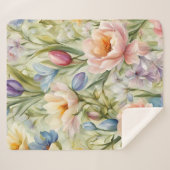 Uitstekende verfijnde lentebloemen. Schilderen Sherpa Deken (Voorkant (horizontaal))