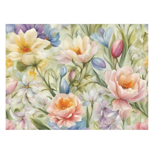 Uitstekende verfijnde lentebloemen. Schilderen Tafelkleed (Voorkant (Horizontaal))