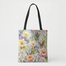 Uitstekende verfijnde lentebloemen. Schilderen Tote Bag