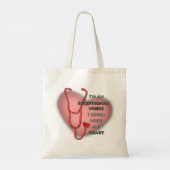 Uitstekende verpleegster met rode hart tote bag (Achterkant)
