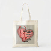 Uitstekende verpleegster met rode hart tote bag (Voorkant)
