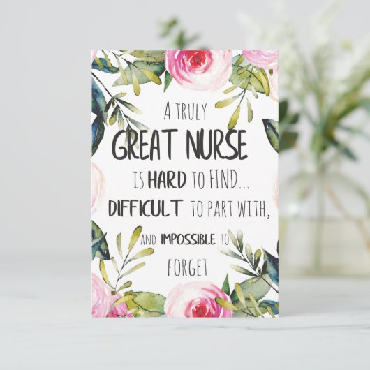 Uitstekende waardering voor verpleegkundigen Harte Bedankkaart (Staand voorkant)