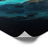 Uitstekende Waterbrand Abstracte Moderne Kunst Poster (Hoek)