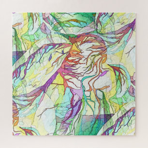 Uitstekende Waterverf lineair, hedendaags Abstract Legpuzzel