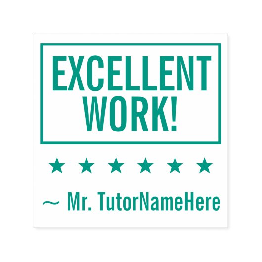 "UITSTEKENDE WERKZAAMHEDEN!" + Rubberstempel van T Zelfinktende Stempel (Design)