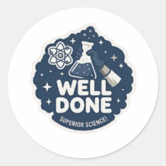 Uitstekende Wetenschap Goed Gedane Leerkracht Belo Ronde Sticker (Voorkant)
