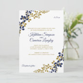 Uitstekende wijnstokken bruiloft uitnodiging | Mar (Staand voorkant)