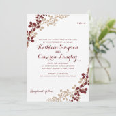 Uitstekende wijnstokken uitnodiging- Bourgogne & T Kaart (Staand voorkant)