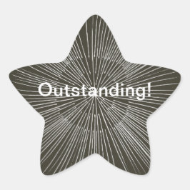 Uitstekende witte pulserende lijnen, zwarte Sticke Ster Sticker