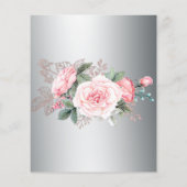 Uitstekende zilveren budget bloemenbruiloft uitnod flyer (Achterkant)