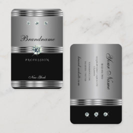 Uitstekende zilveren zwarte mousserende diamanten  visitekaartje