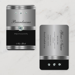 Uitstekende zilveren zwarte mousserende diamanten  visitekaartje