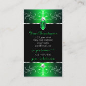 Uitstekende zwart groene Ornamenten Initialen Visitekaartje (Achterkant)