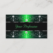 Uitstekende zwarte groene  Grenzen met foto Visitekaartje (Voorkant)