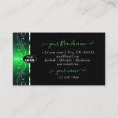 Uitstekende zwarte Groene  Grenzen met Logo Visitekaartje (Achterkant)