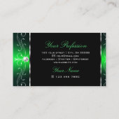 Uitstekende zwarte groene  grenzen Ornamenten Visitekaartje (Achterkant)