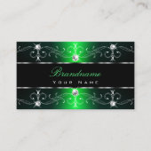 Uitstekende zwarte groene  grenzen Ornamenten Visitekaartje (Voorkant)