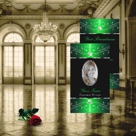 Uitstekende zwarte groene  Ornamenten Foto toevoeg Visitekaartje