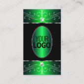 Uitstekende zwarte groene Ornamenten met Logo Visitekaartje (Voorkant)