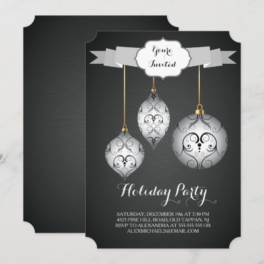 Uitstekende zwarte kerstfeestdag kaart (Voorkant / Achterkant)