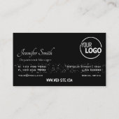 Uitstekende zwarte kleine glitter sterren en Logo Visitekaartje (Achterkant)