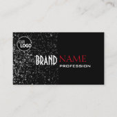 Uitstekende zwarte kleine glitter sterren en Logo Visitekaartje (Voorkant)