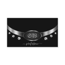 Uitstekende zwarte zilver met Monogram Diamonds