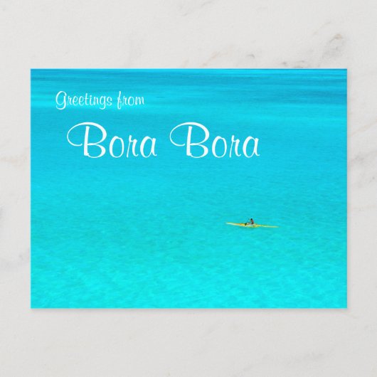 Uitstekingskano in Bora Bora text briefkaart (Voorkant)