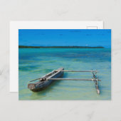 Uitstekingskano in de Shallow Ocean Briefkaart (Voorkant / Achterkant)