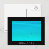 Uitstekingskano in zwarte briefkaart Bora Bora Bor (Voorkant / Achterkant)